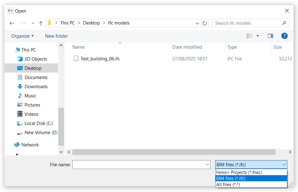 Selecting the file format