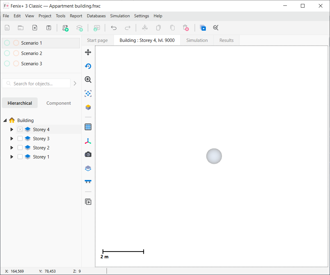 A point cloud in the scene editor