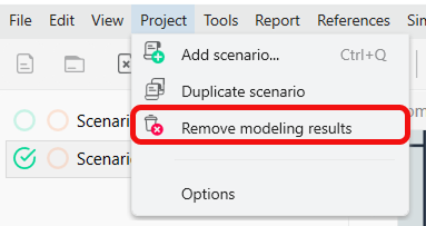 Deleting simulation results