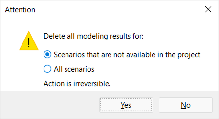 Deleting simulation results for previously deleted scenarios