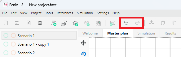 Undo and Redo Buttons in the Application