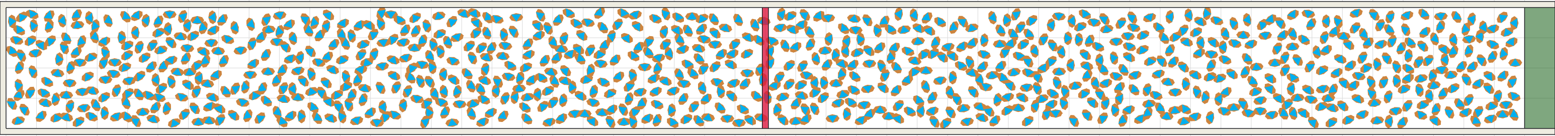 (j) Flow density 0,45 m²⁄m²