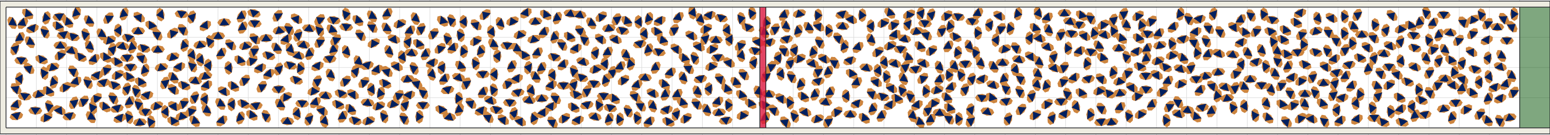 (j) Flow density 0,45 m²⁄m²