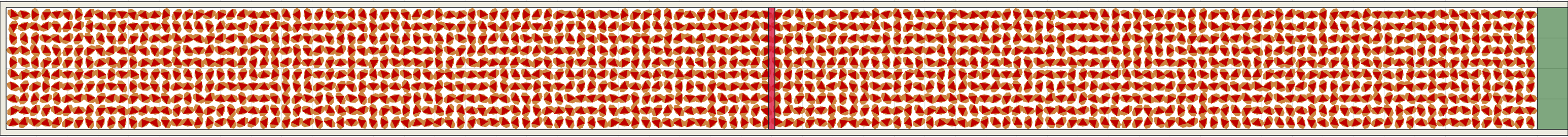 (m) Flow density 0,7 m²⁄m²