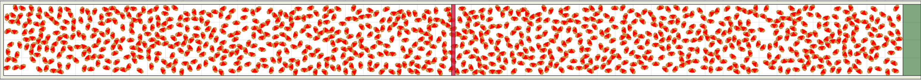 (j) Flow density 0,45 m²⁄m²