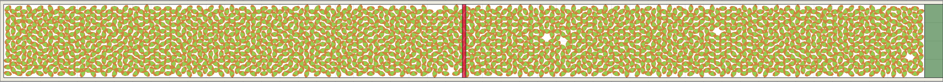 (o) Flow density 0,9 m²⁄m²