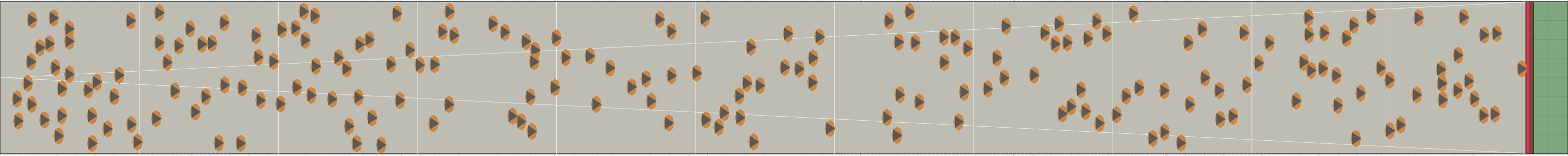 (c) Flow density 0,1 m²⁄m²
