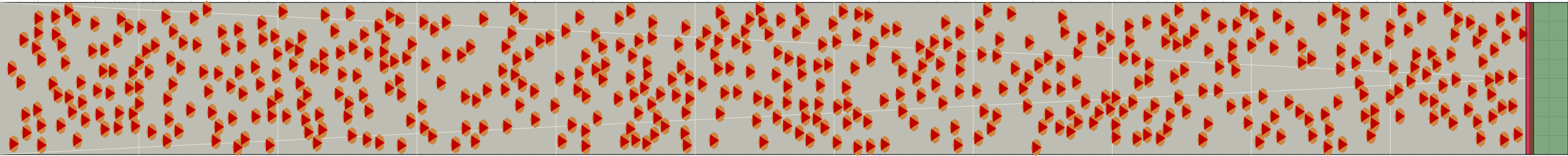 (f) Flow density 0,25 m²⁄m²