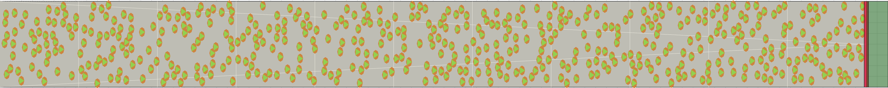 (f) Flow density 0,25 m²⁄m²