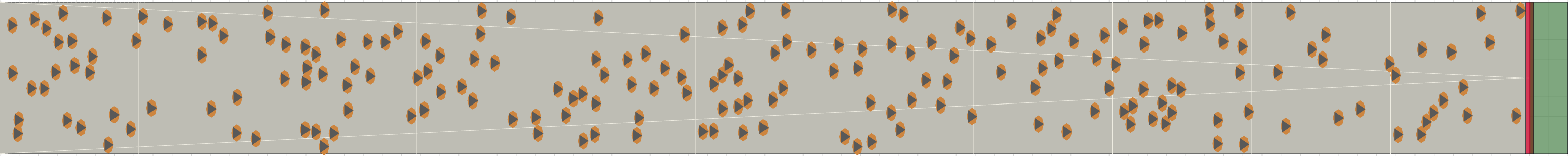 (c) Flow density 0,1 m²⁄m²